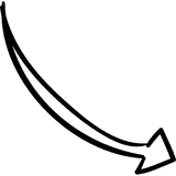 Hand-drawn arrow pointing at receipt template